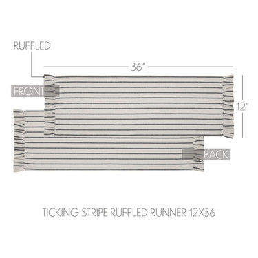 Kaila Ticking Stripe Ruffled Runner 12x36 - The Fox Decor